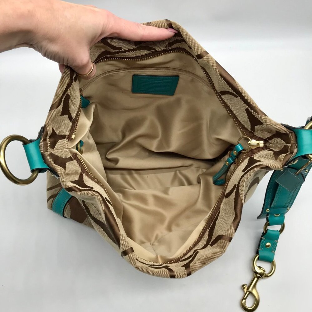 Coach Khaki Canvas Carly Hobo Bag 11868 - Picture 10 of 11